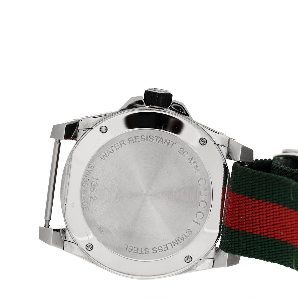 Gucci Stainless Steel Nylon 45mm Dive Quartz Watch Black