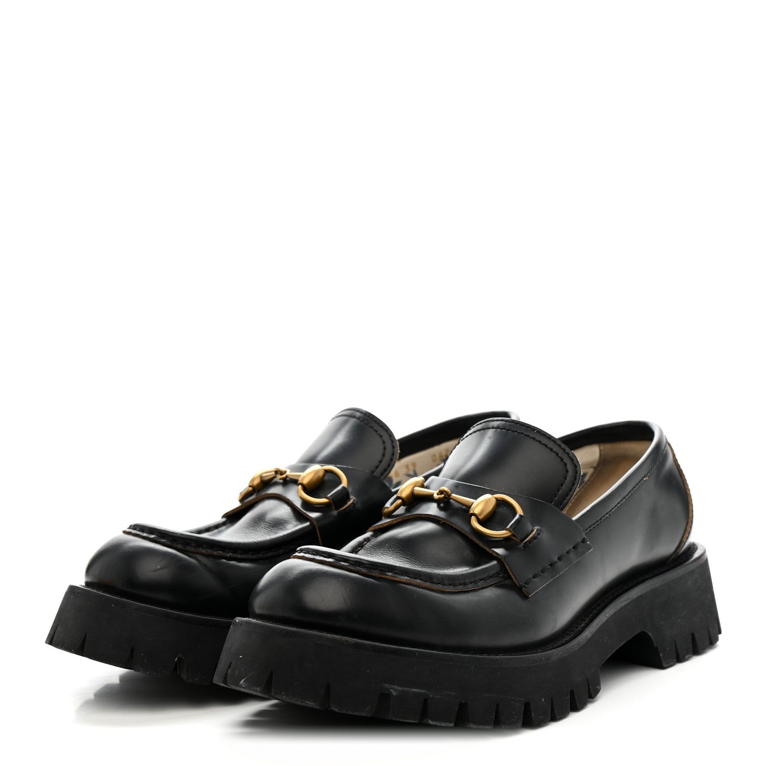 Gucci Cordovan Lux Womens Harald Horsebit 25mm Platform Loafers 39 Black