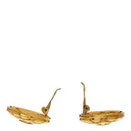 Chanel Metal Quilted Round CC Clip On Earrings Gold
