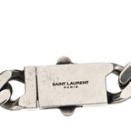 Saint Laurent Metal Curb Chain Necklace Oxidized Silver