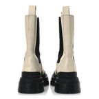 Bottega Veneta Calfskin The Tire Chelsea Boots 39 Sea Salt Black