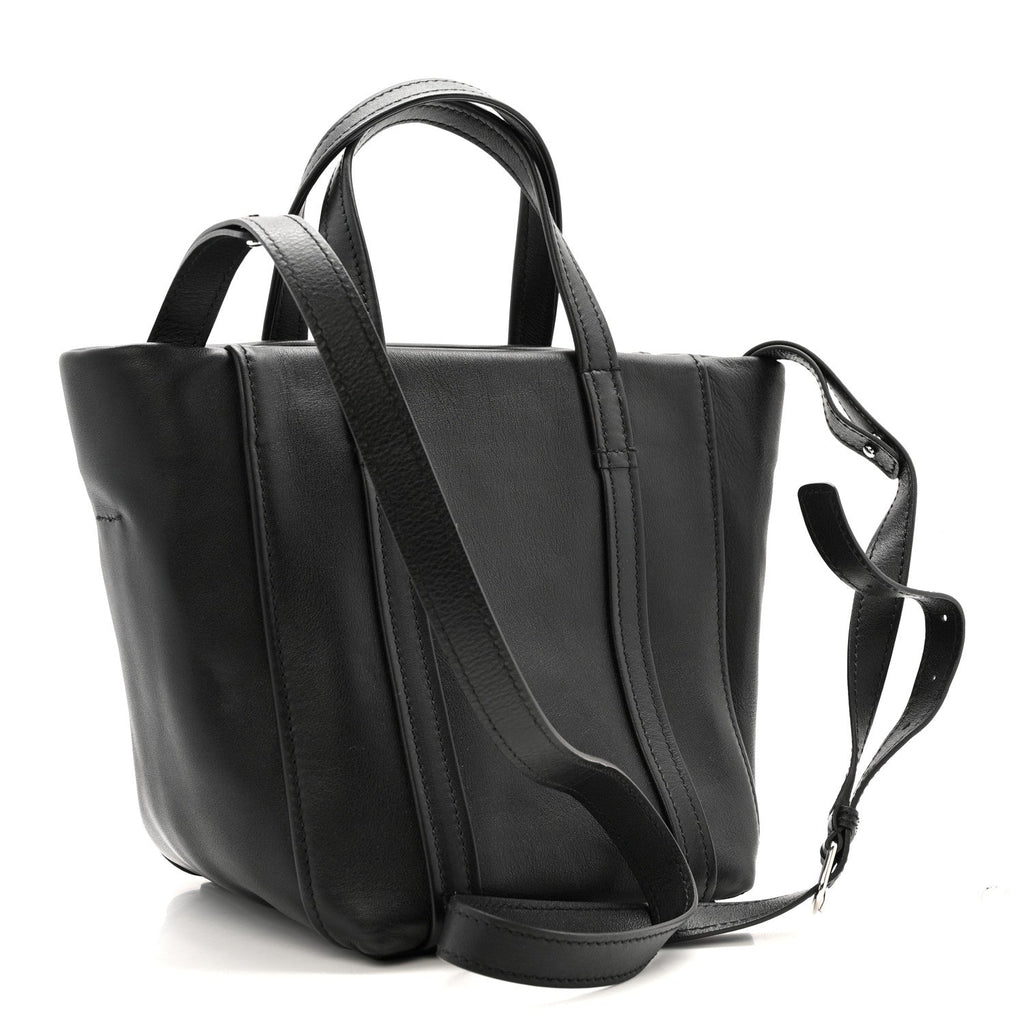 Balenciaga Calfskin XS Laundry Cabas Tote Black
