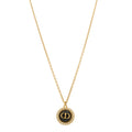 Christian Dior Metal Pearl CD Necklace Gold Black