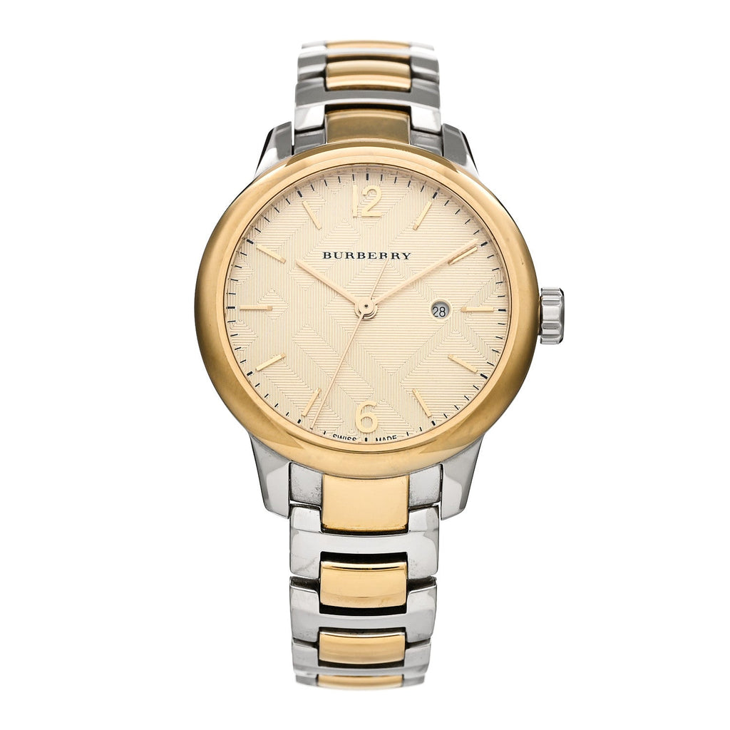 Burberry Stainless Steel 32mm Classic Round Quartz Watch Gold BU10118