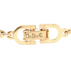 Christian Dior Metal CD Bar Necklace Gold Black