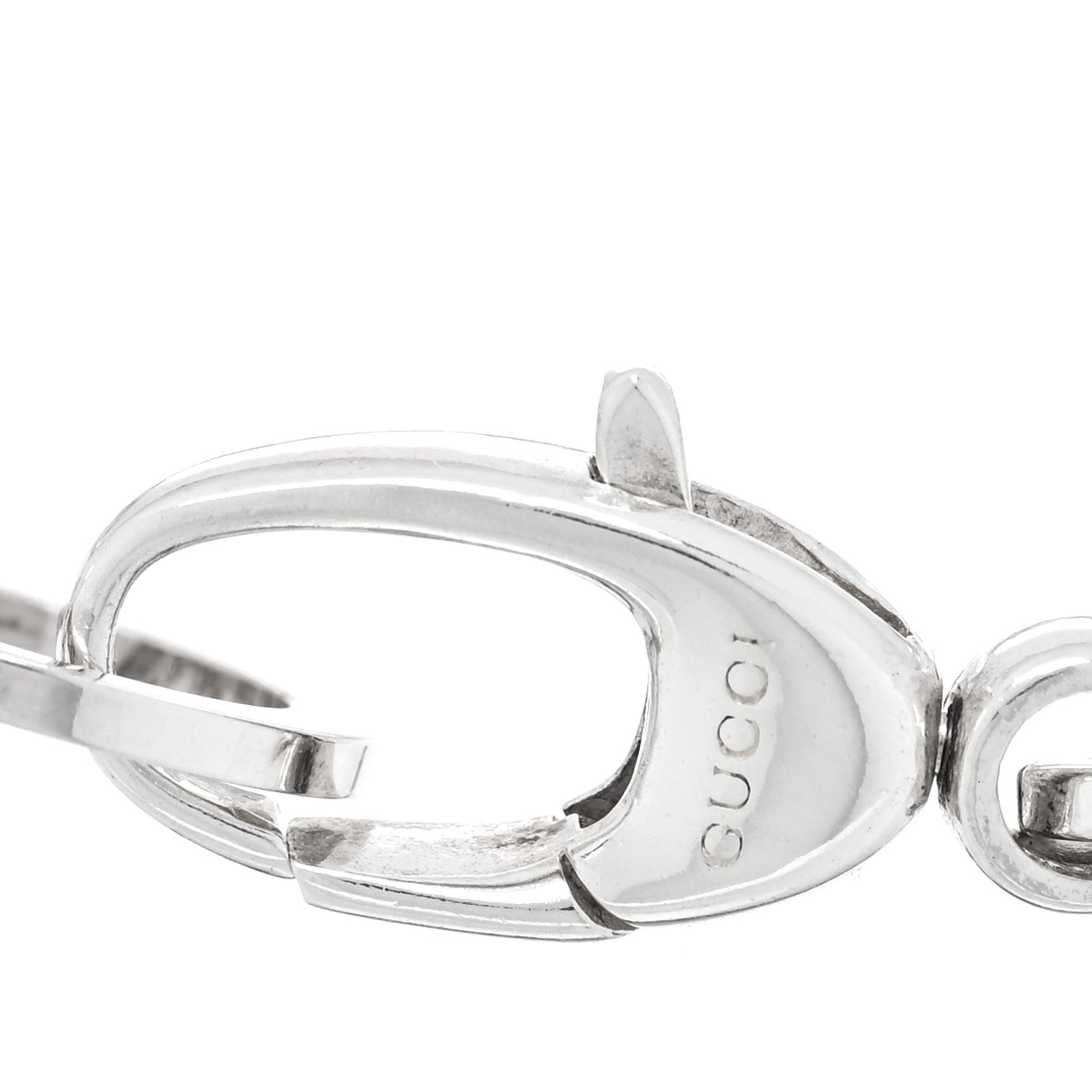 Gucci Sterling Silver Link Round Charm Bracelet