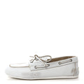 Miu Miu Vitello Deco Boat Loafers 39.5 White