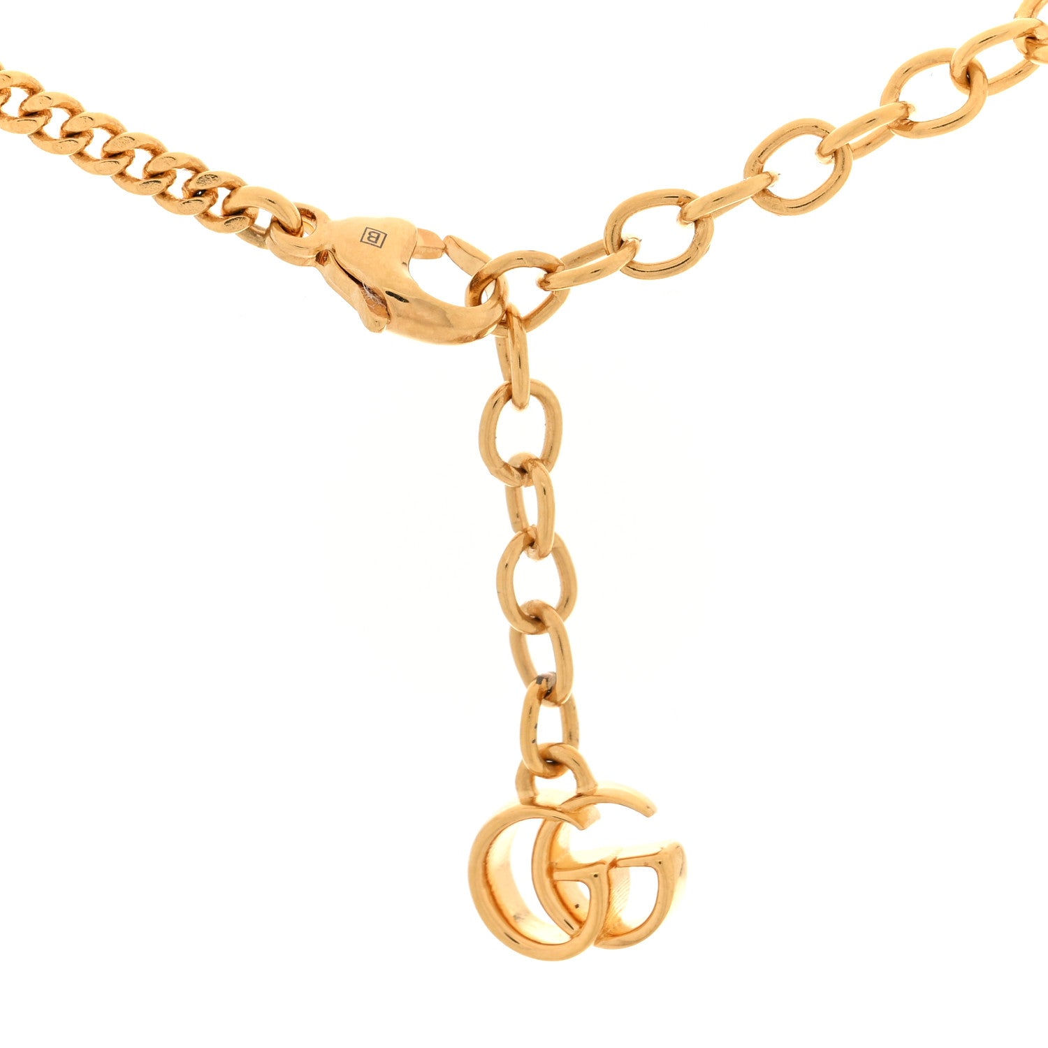 Gucci Crystal Pearl Double G Marmont Flower Necklace Gold