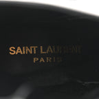 Saint Laurent Patent Vendome Buckle Ankle Booties 37 Black