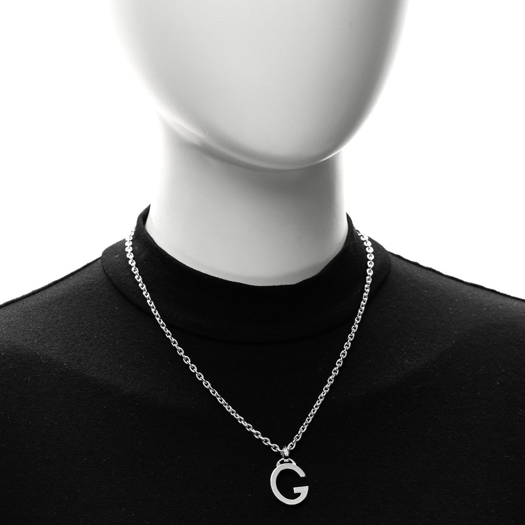 Gucci Sterling Silver G Pendant Necklace