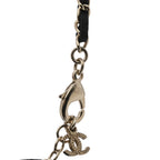 Chanel Lambskin Crystal CC Chain Choker Necklace Black Gold
