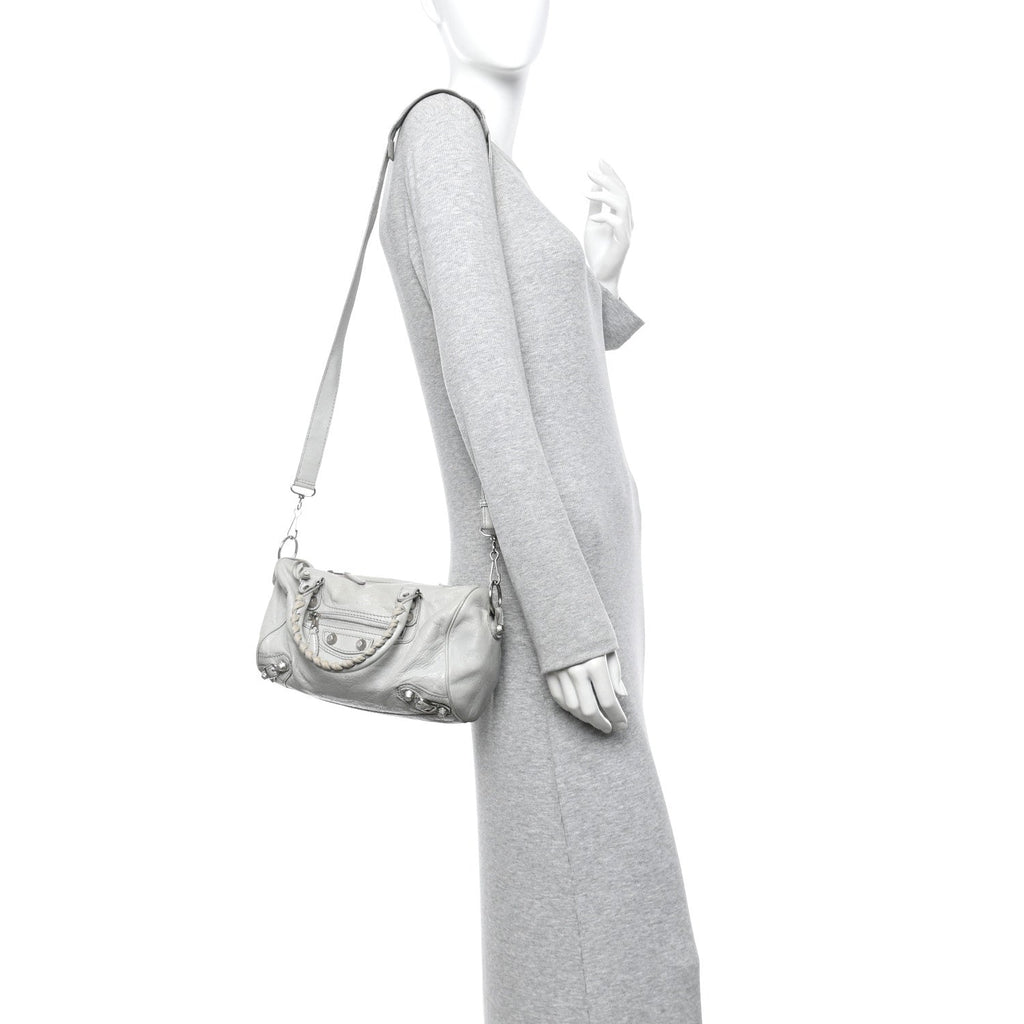 Balenciaga Agneau Giant 12 Silver Hardware Mini Twiggy Gris Glace