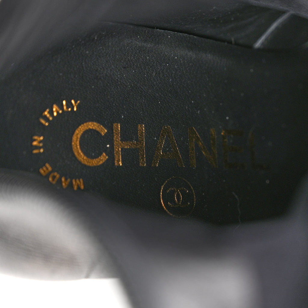 Chanel Metallic Lambskin Star Fantasy High Boots 36.5 Dark Grey