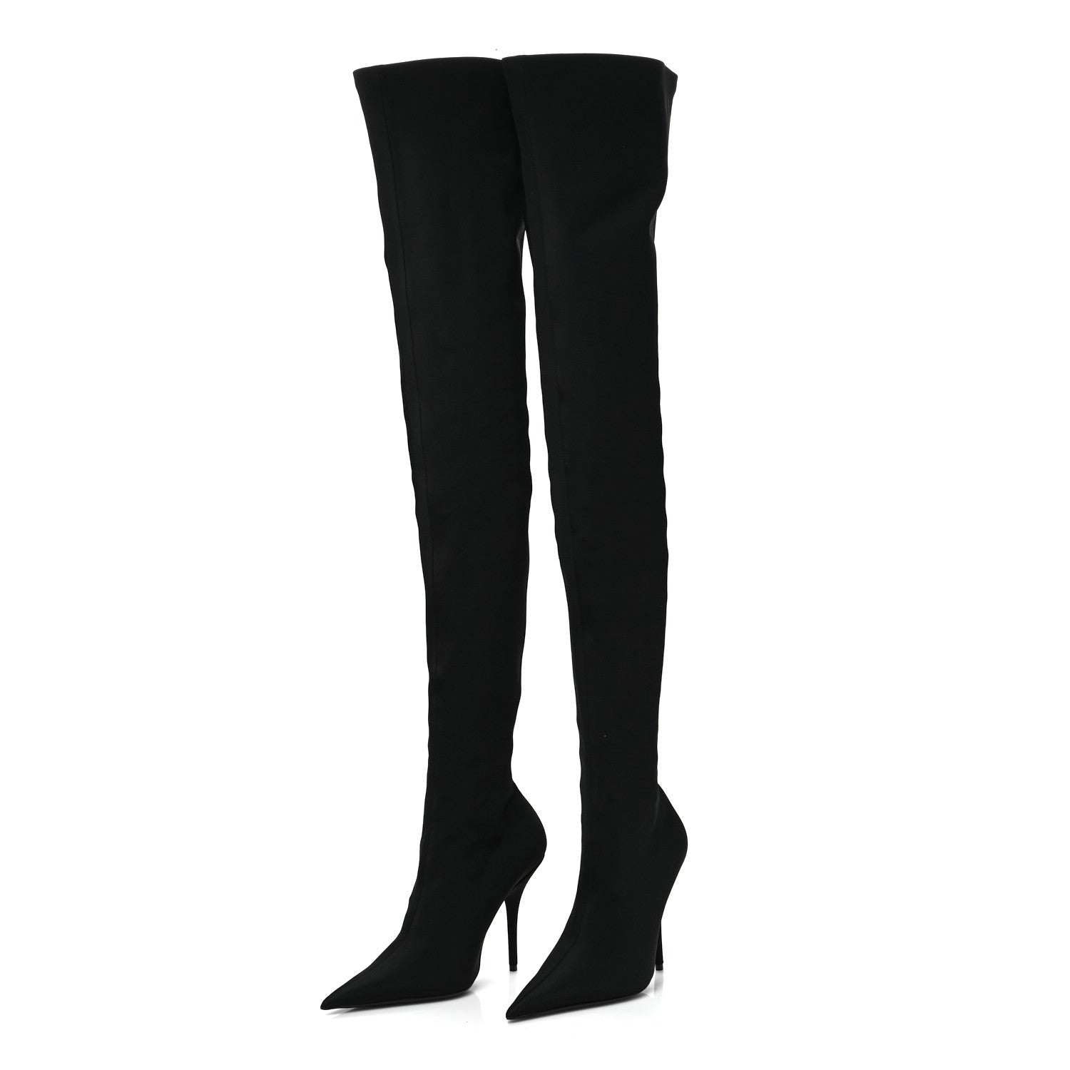 Balenciaga Spandex Pointed Toe Knife 110MM Thigh High Boots 39 Black
