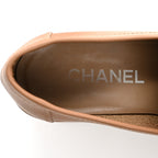 Chanel Calfskin CC Platform Loafers 38 Beige
