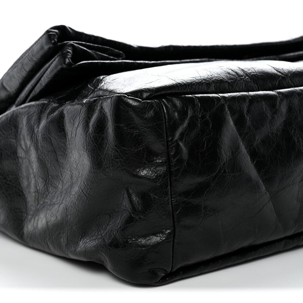 Balenciaga Arena Calfskin Medium Monaco Chain Shoulder Bag Black