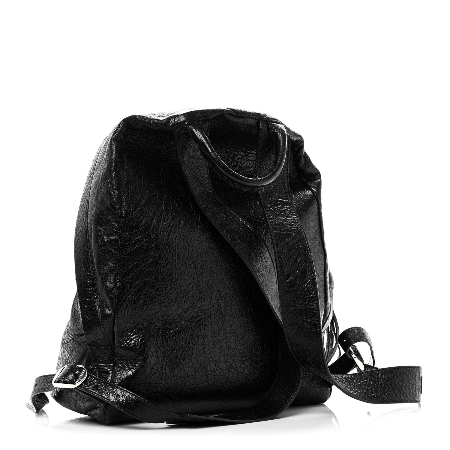 Balenciaga Agneau Classic Silver Hardware Backpack Black