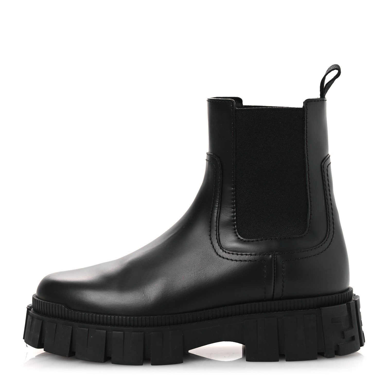 Fendi Calfskin Rubber Fendi Force Chelsea Boots 36 Black