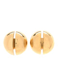 Saint Laurent Brass Double Half Ball Clip On Earrings Gold
