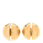 Saint Laurent Brass Double Half Ball Clip On Earrings Gold