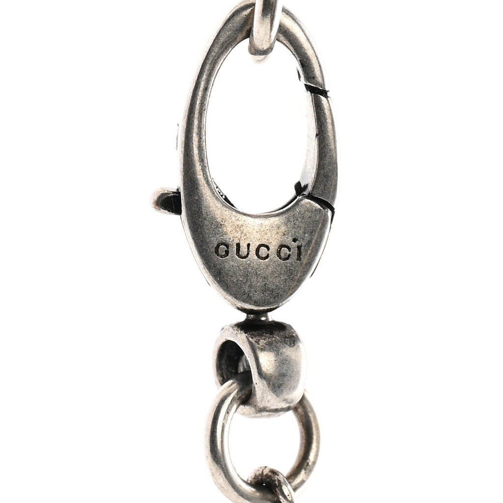 Gucci Metal Lion Head Necklace Silver