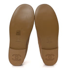 Chanel Suede Calfskin CC Loafers 36 Dark Beige