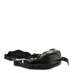 Balenciaga Extra Supple Calfskin Crocodile Embossed Monochrome Le Cagole Shoulder Bag XS Black