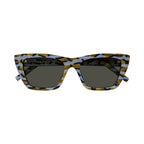 Saint Laurent Sunglasses Cat Eye Full Rim, Blue Havana Frame and Black Lens SL276MICA009