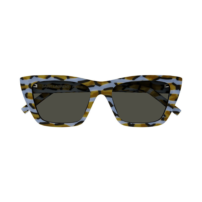 Saint Laurent Sunglasses Cat Eye Full Rim, Blue Havana Frame and Black Lens SL276MICA009