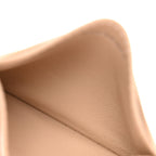 Balenciaga Grained Calfskin Logo Cash Rounded Card Holder Beige
