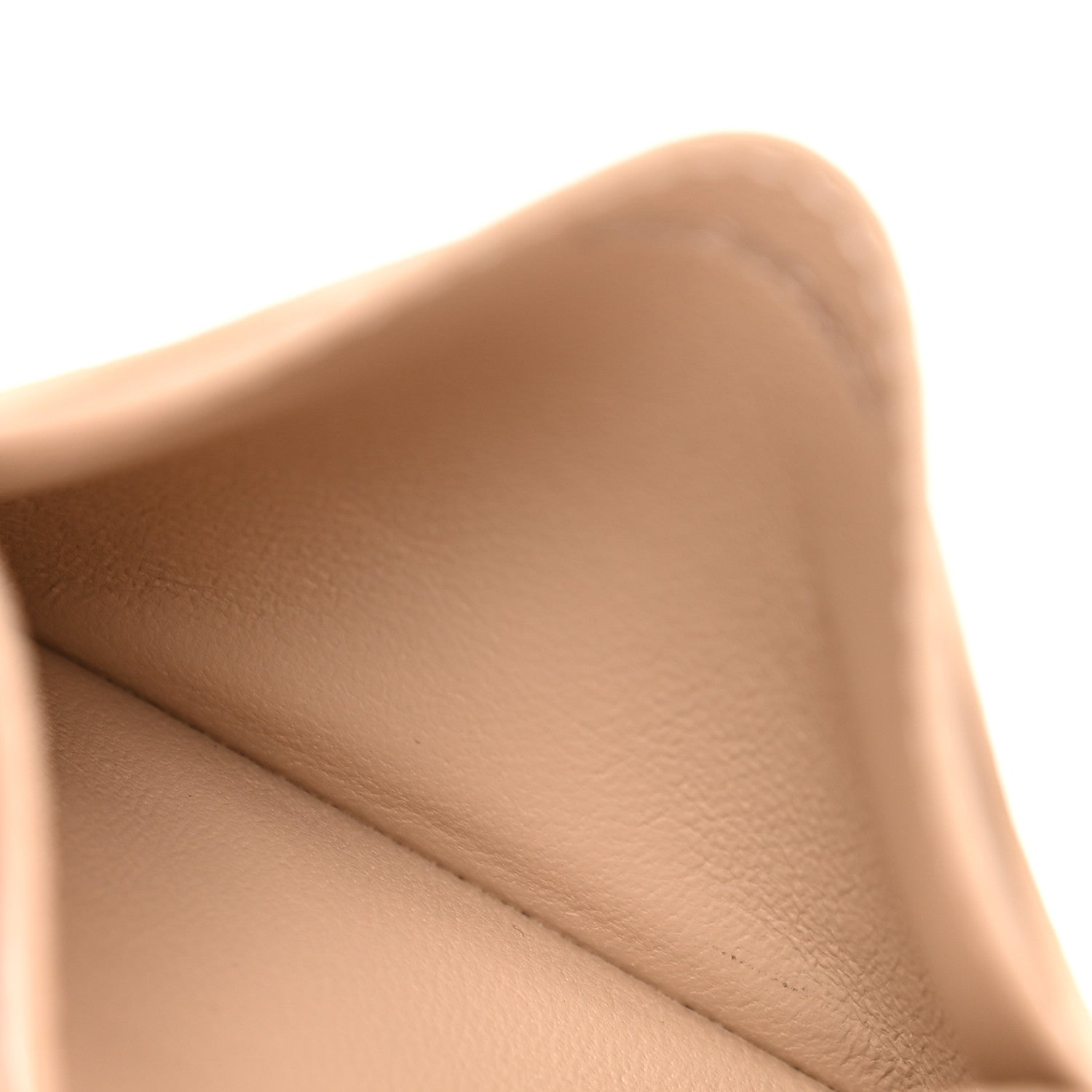 Balenciaga Grained Calfskin Logo Cash Rounded Card Holder Beige