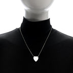 Gucci Sterling Silver Trademark Heart Pendant Necklace