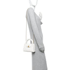 Chanel Shiny Aged Calfskin Quilted Nano Kelly Shopper White