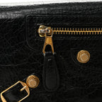 Balenciaga Agneau Giant 12 Gold Hardware Money Wallet Black