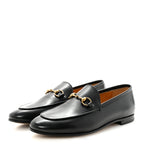 Gucci Betis Glamour Calfskin Womens Jordaan Loafers 37 Black