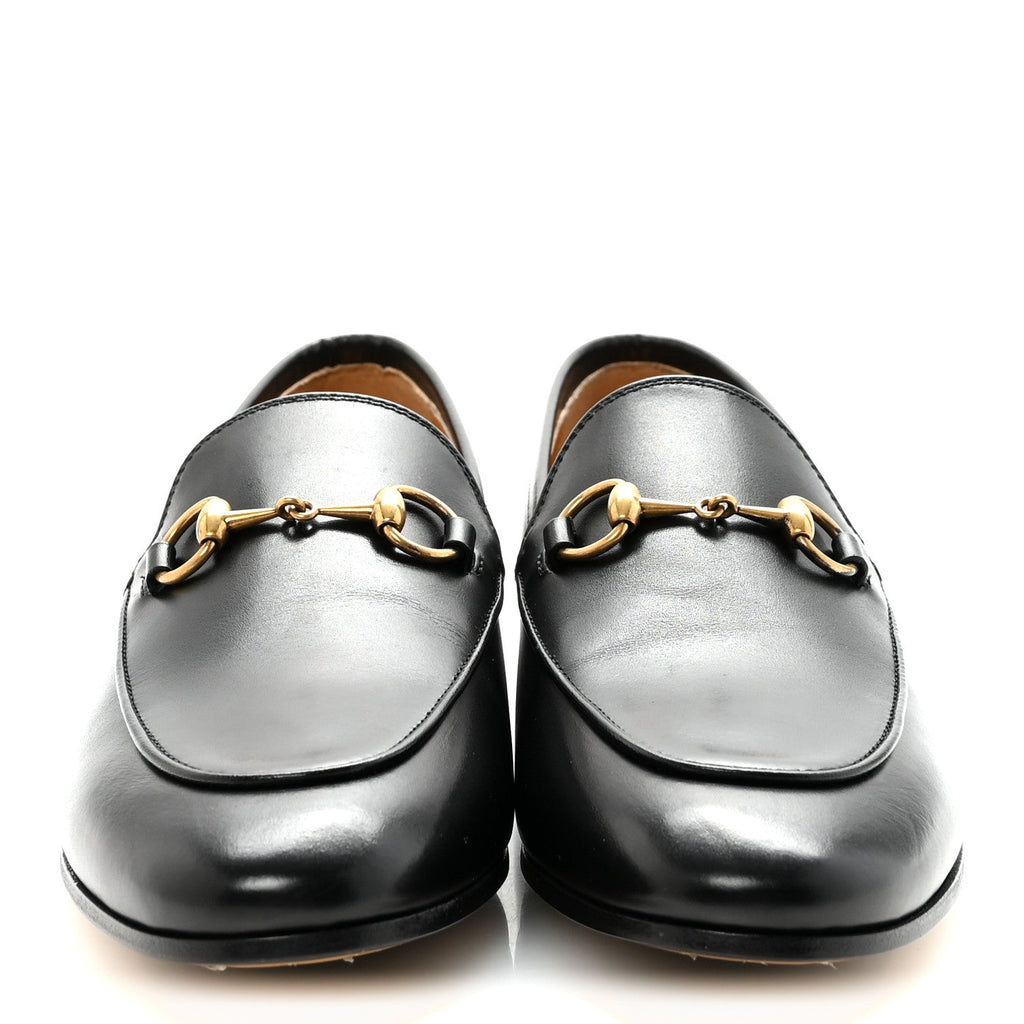 Gucci Betis Glamour Calfskin Womens Jordaan Loafers 37 Black