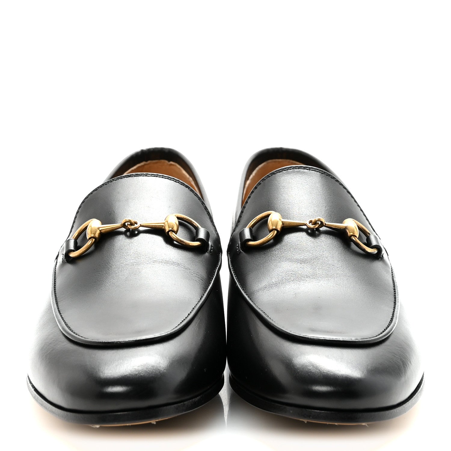 Gucci Betis Glamour Calfskin Womens Jordaan Loafers 37 Black