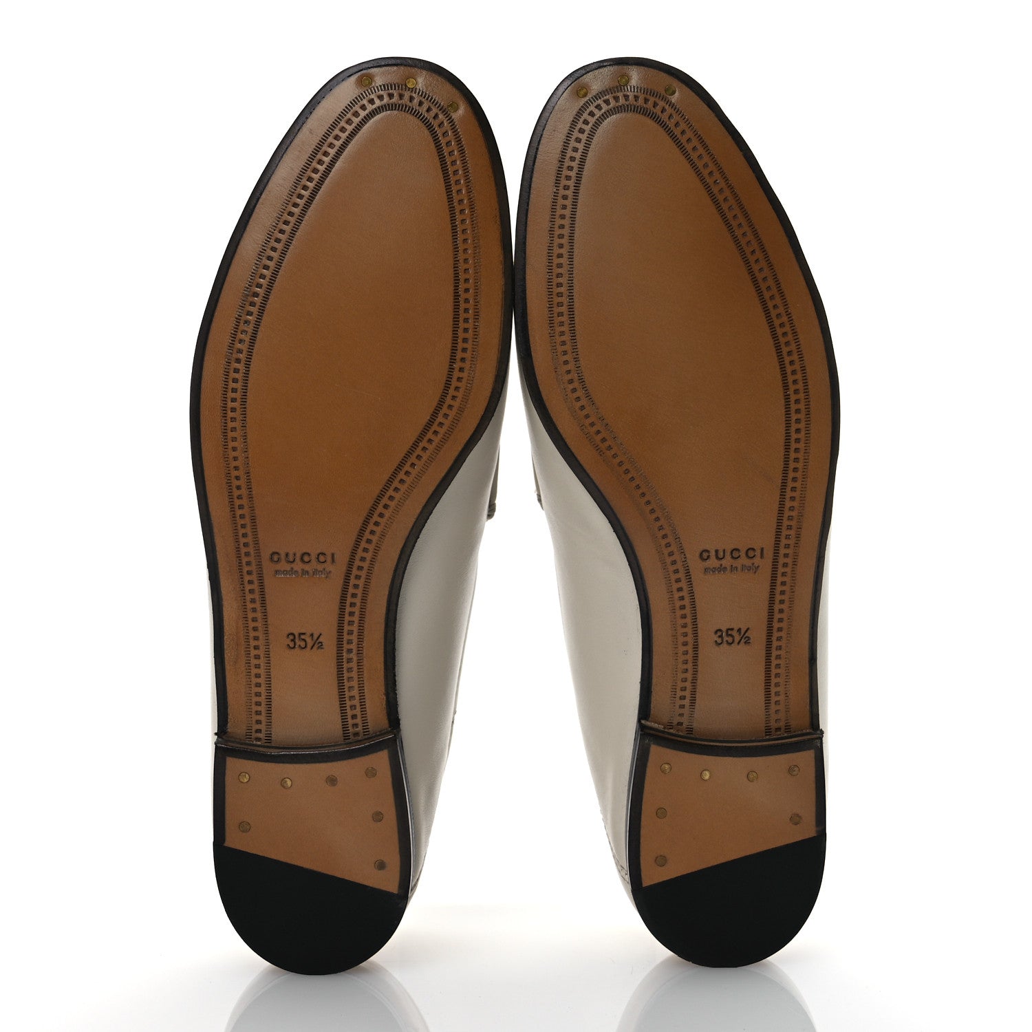 Gucci Calfskin Womens Jordaan Loafers 35.5 Mystic White