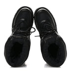 Gucci Nylon Calfskin GG Matelasse Lace Up Platform Ankle Boots 37 Black