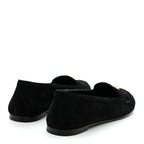 Chanel Suede Crystal CC Mocassin Loafers 39.5 Black