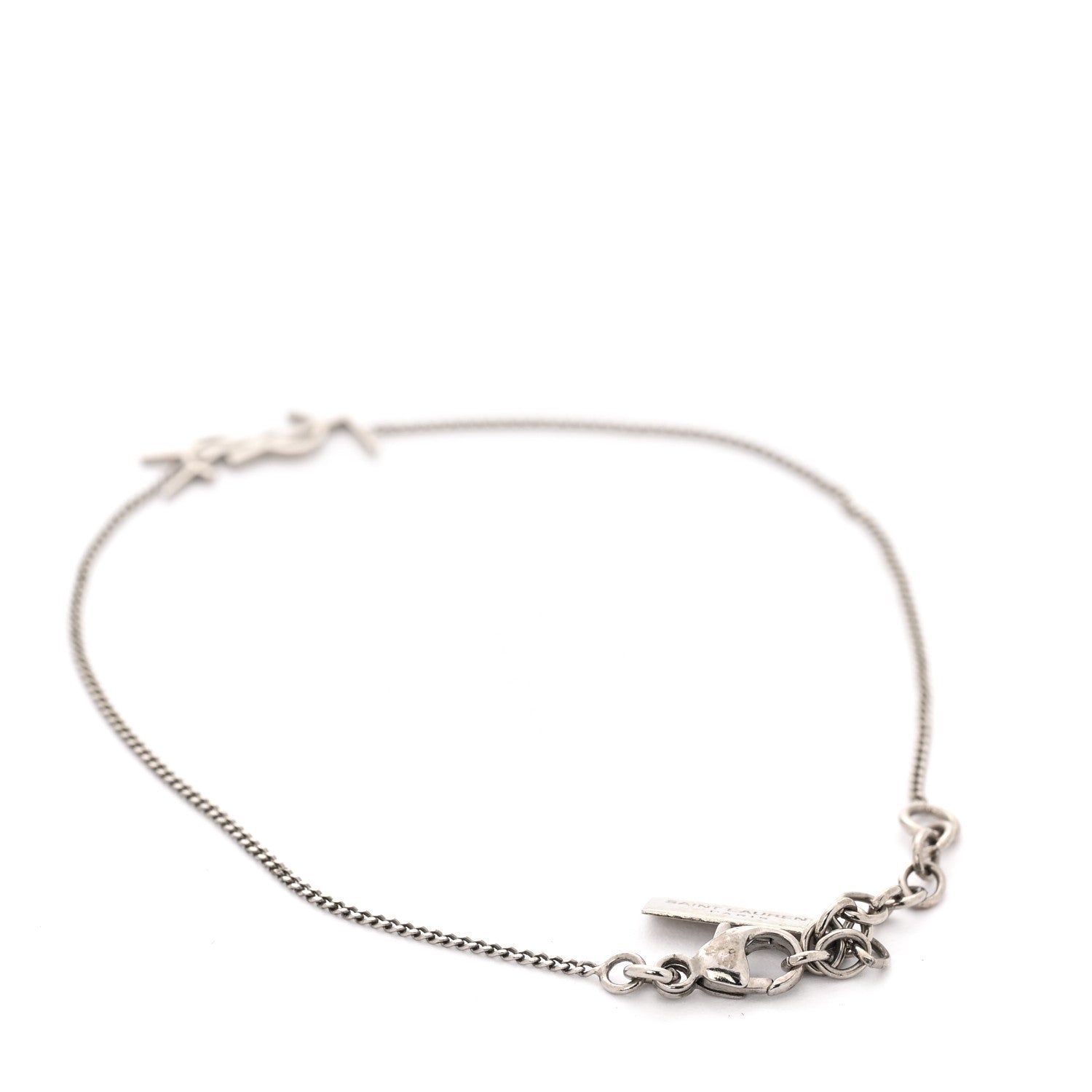 Saint Laurent Monogram Charm Bracelet Silver