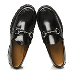 Gucci Cordovan Lux Womens Horsebit 45mm Platform Loafers 36 Black