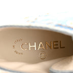 Chanel Denim Lace Up Boots 36 Light Blue