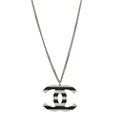 Chanel Enamel Pearl CC Charms Pendant Necklace Black White Gold