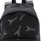 Balenciaga Canvas Crystal Embellished Eiffel Tower Explorer Backpack S Black