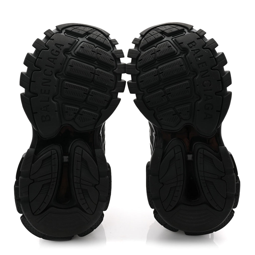 Balenciaga Mesh Nubuck Effect Fabric LED Womens Track Sneakers 37 Black