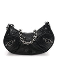 Balenciaga Agneau Arena Le Cagole Chain Shoulder Bag XS Black