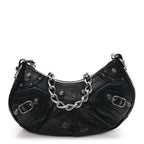 Balenciaga Agneau Arena Le Cagole Chain Shoulder Bag XS Black
