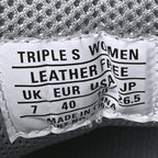 Balenciaga Fabric Mesh Bi-Color Womens Triple S Sneakers 40 White Metal Grey