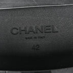 Chanel Calfskin Quilted CC Mocassin Loafers 42 Brown